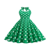 Капрез дамска винтидж люлееща рокля 1950 -те халтер коктейл парти рокабили рокли без ръкави без ръкави