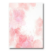 Абстрактни пръски от розови цветя Аз живопис платно изкуство печат