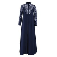 Небрежни рокли за жени Макси дантела Джилбаб Шитинг Абая Арабска кафтанска рокля