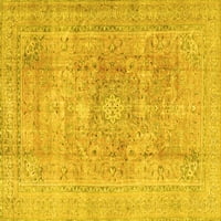 Ahgly Company Indoor Square Persian Yellow Traditional Area Cugs, 4 'квадрат