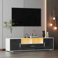 Хомо ТВ стойка със светодиодни светлини, Конзола за телевизор шкаф маса за телевизори до 65