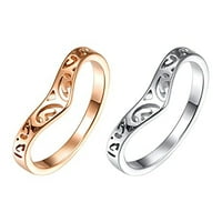 Жени V Пръстено изрязване на келтски годежен пръстен розово злато злато