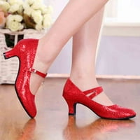 Миаилима червени високи токчета за жени средни-високи токчета блясък танц Обувки Жени бална зала Латино Танго танц обувки