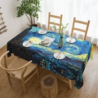 Масата за маса правоъгълник, звездна нощ Vincent Dining Table Cover водоустойчив миеща се външна площадка