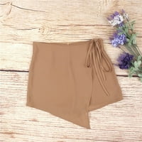 Увиване на поли за жени Скурт шорти пола с висока талия на неравномерно неравномерно опаковане на опаковки кулоти
