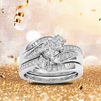 Sehao пръстени сребро златно обещание Пръстени деликатен дизайн възел Комплект диамантен пръстен Светлина Луксозен висококласен пръстен бижута Просвещение сребро 8